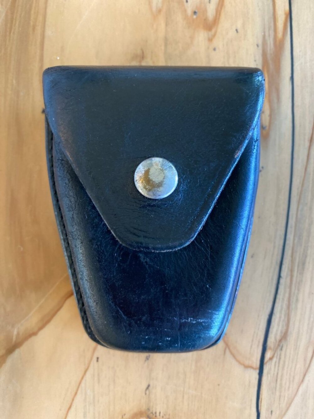 Vintage Safariland 190 Black Leather Handcuff Case Duty Belt Pouch Monrovia CA